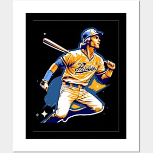 Retro Baseball Player Posters and Art